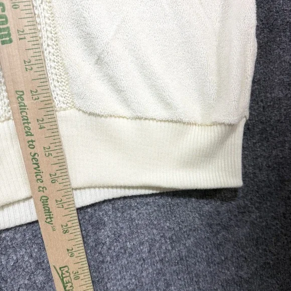 Vintage Zefran Chenille Terry Knit Sweater Mens Large Beige 80's Made in USA NOS - Picture 7 of 10